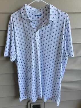 Fore Fathers Men's White Man Cave Health XL Golf Polo‎ Shirt Performance UV